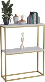 konsola-podwojna-z-polka-przedpokoj-loft-60x20x80-zlota-blat-bialy-mat