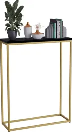 nowoczesna-konsola-przedpokoj-loft-waska-60x20h80-zlota-czarny-minipearl