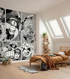 tapeta-winylowa-komiksowa-marvel-212x250-cm-czarno-biala-dla-dzieci