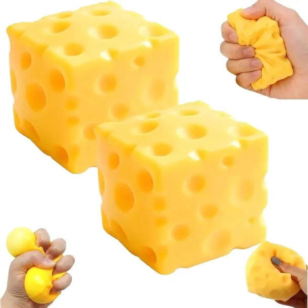 SER ŻÓŁTY GNIOTEK ANTYSTRESOWY SEREK SENSORYCZNY SQUISHY MIĘKKI 5CM