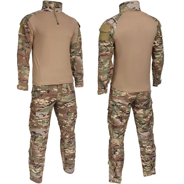 Mundur Taktyczny Męski Combat Shirt i Spodnie Bojówki Rip-Stop m-Camo M
