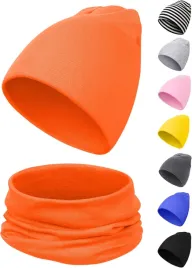 czapka-beanie-i-szalik-dla-niemowlat-miekka-bawelna-pomaranczowy