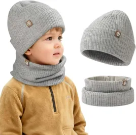 czapka-zimowa-i-szalik-dla-dzieci-2-8-lat-szary-komplet-beanie