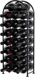 stojak-na-wino-23-butelki-metalowy-podlogowy-regal-czarny-32x183x83-cm