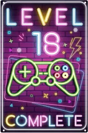 tabliczka-blaszana-retro-18-urodziny-chlopca-gamer-20x30-cm