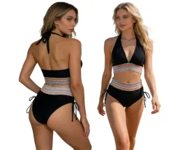 bikini-damskie-wysoki-stan-czarny-stroj-kapielowy-rozmiar-m-38-tasma-boho