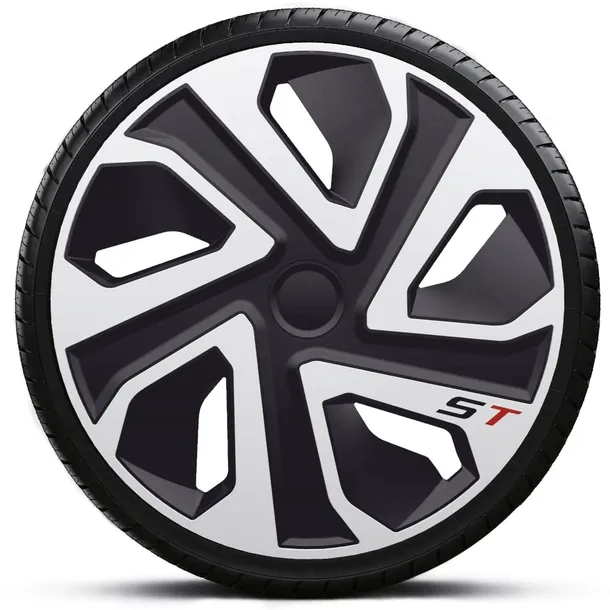 Kołpaki uniwersalne ST SILVER BLACK 4 sztuk 17 cali