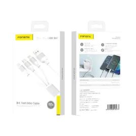 foneng-kabel-x80-3w1-100w-3a-1-2m-bialy