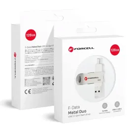 pendrive-128gb-usb-3-2-gen-1-usb-a-usb-c-forcell-f-data-metal-duo-srebr