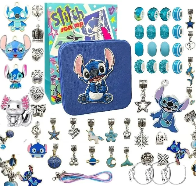 ZESTAW KORALIKÓW DO ROBIENIA BRANSOLETEK BIŻUTERII 73 EL STITCH LILO STICH