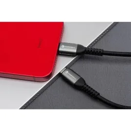 kabel-usb-c-do-lightning-27w-3m-nylon-pd-forcell-aluminiowy-czarny-forcell