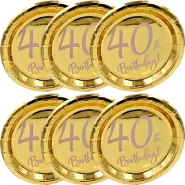 6x-talerzyki-papierowe-zlote-40-urodziny-zestaw-ekologiczne