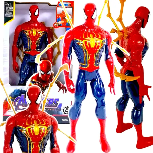 DUŻA FIGURKA INTERAKTYWNA SPIDERMAN RUCHOMA ŚWIECI DŹWIĘK SKRZYDŁA XXL 30CM