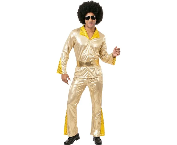 STRÓJ KOSTIUM DISCO FUNK LATA 70. 80. PRZEBRANIE KARNAWAŁOWE GOLD 48-50 (M)