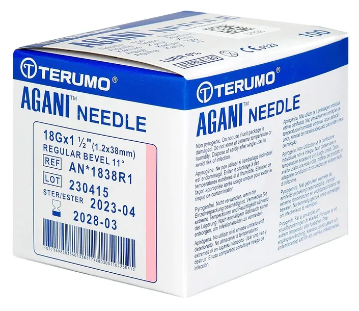 Igła TERUMO AGANI 1,2 x 38 mm 18G różowa 100szt