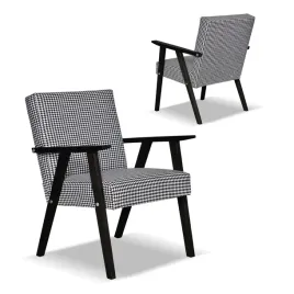 fotel-w-stylu-prl-retro-vintage-soler-family-meble-pepitka-czarno-biala