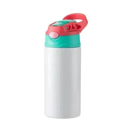 bidon-dla-dzieci-360-ml-ze-stali-nierdzewnej-do-sublimacji-bialy-z-zielon