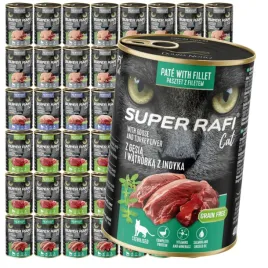 super-rafi-cat-48x400g-bezzbozowa-mokra-karma-dla-kotow-mix-4-smakow