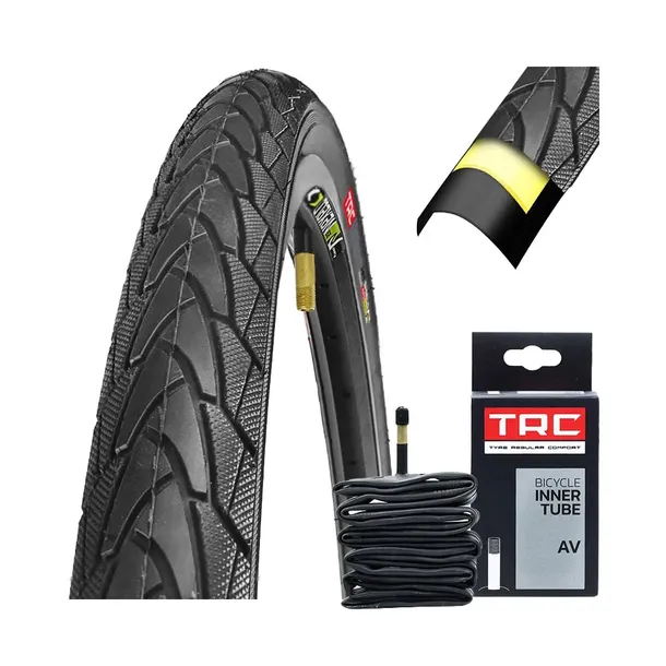 Opona rowerowa + dętka ZESTAW 28" TRC 700x35C 37-622 WKŁADKA ANTYPRZEBICIE