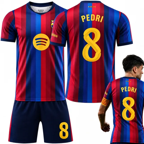 KOMPLET PIŁKARSKI KOSZULKA PEDRI FC BARCELONA ROZMIARY
