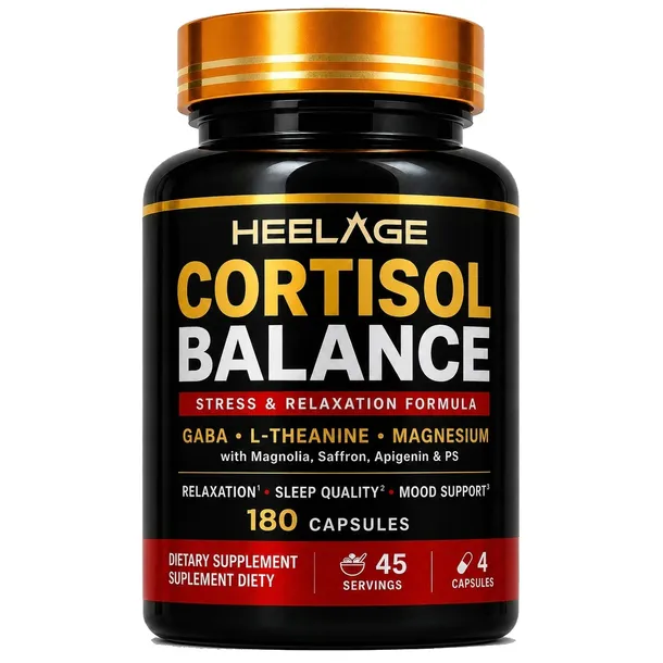 Cortisol Balance - Suplement na Stres, Kortyzol z Gaba, Teanina, Tryptofan, Szafran