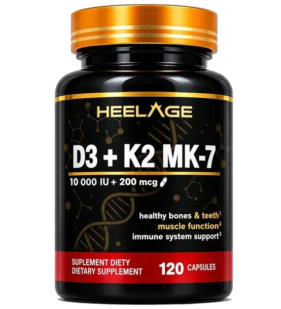 WITAMINA D3+K2 MK-7 10000 IU NATURALNA 120 KAPS, ODPORNOŚĆ MOCNE KOŚCI