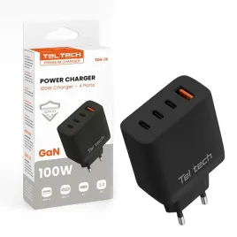 teltech-ladowarka-sieciowa-gan-usb-3x-usb-c-100w-qc-pd-czarny-tch-08