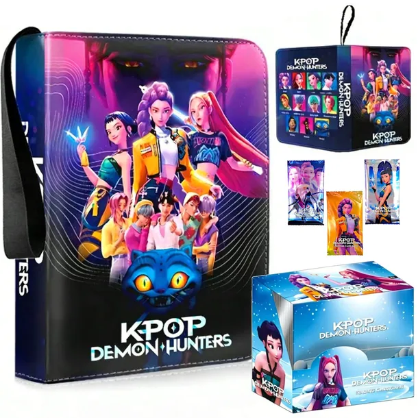 ALBUM NA KARTY K-POP DEMON HUNTERS 288 KART DUŻY SEGREGATOR KLASER NA 400 KART KPOP RUMI MIRA ZOEY
