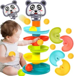 wieza-z-pileczkami-mis-panda-tor-dla-pileczek-zjezdzalnia-kulek-kosz-pilka