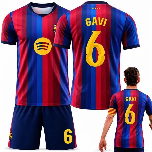KOMPLET PIŁKARSKI KOSZULKA GAVI FC BARCELONA ROZMIARY