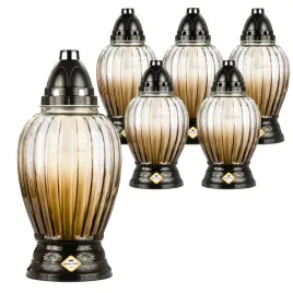 znicze-szklane-29-cm-z-wkladem-brazowe-duze-eleganckie-na-grob-cmentarz-6-szt