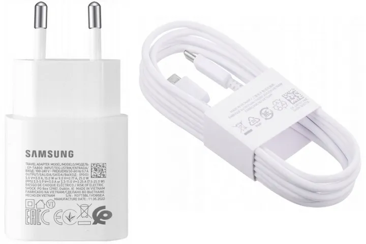ORYGINALNA SZYBKA ŁADOWARKA SAMSUNG GALAXY 25W PD + KABEL USB TYP C 1M