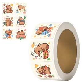 naklejki-kapibara-kolorowe-kreskowkowe-dla-dzieci-diy-na-rolce-300-szt