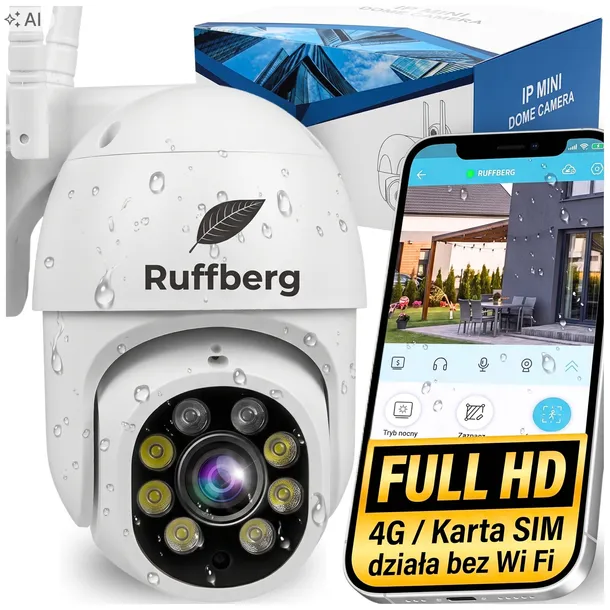 Kamera zewnętrzna 4G LTE z podglądem na telefon IP66 detekcja ruchu IP