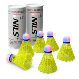 lotki-do-gry-rekreacyjnej-w-badmintona-nylonowe-zolte-led-komplet-6-szt