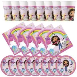8xtalerzyki-20-cm-8x-kubeczki-200-ml-20-serwetek-koci-domek-gabi-8-szt