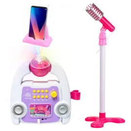 zestaw-karaoke-mikrofon-na-statywie-dla-dzieci-syntezator-kula-disco-led