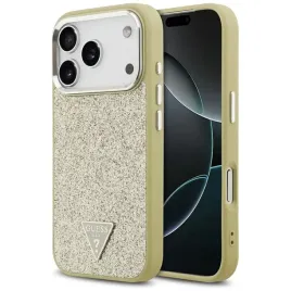 etui-do-iphone-17-pro-guess-glitter-triangle-logo-magsafe-zlote