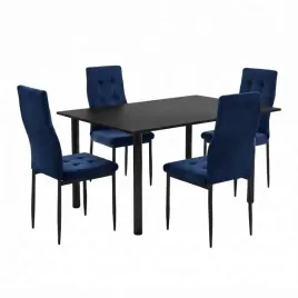 zestaw-stol-lugano-120x80-czarny-4-monako-granat-nogi-czarne-welur