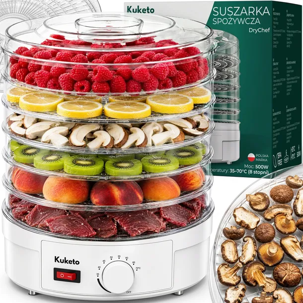 SUSZARKA DO GRZYBÓW OWOCÓW WARZYW ZIÓŁ spożywcza MOCNA 500W DUŻA XXL 6 SIT