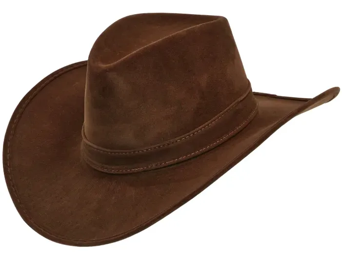 KAPELUSZ KOWBOJA BRĄZOWY ZAMSZ ZAMSZOWY KOWBOJSKI KOWBOJ WESTERN DZIKI ZACH