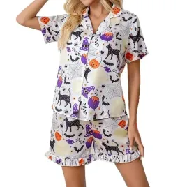 pizama-damska-halloween-dynie-duchy-komplet-nocny-bialy-xl