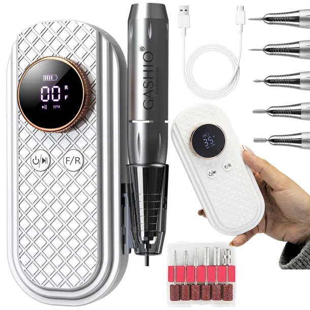 FREZARKA DO PAZNOKCI BEZPRZEWODOWA 50W Z ZESTAWEM FREZÓW 35,000RPM USB C