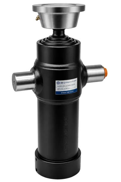 SIŁOWNIK HYDRAULICZNY WYWROTU PRZYCZEPY SKOK 700mm 70 cm 5 TON NISKI [4393]