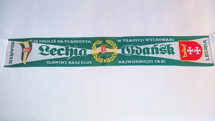 SZALIK,SZAL LECHIA GDAŃSK DWUSTRONNY,DZIANY.
