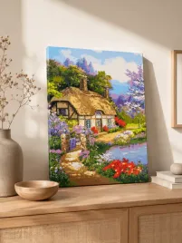 malowanie-po-numerach-z-rama-obrazy-do-malowania-wiejski-domek-40x50-cm