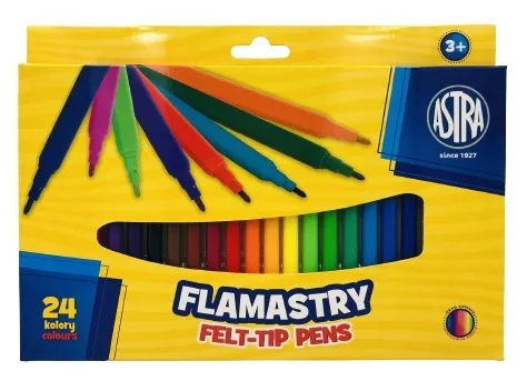 ASTRA FLAMASTRY SZKOLNE 24 KOLORÓW PLASTYKA