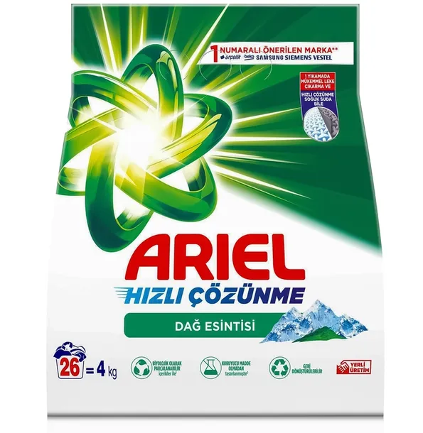 Ariel Mountain Spring 4 kg Proszek do Prania Białego Zapachowy