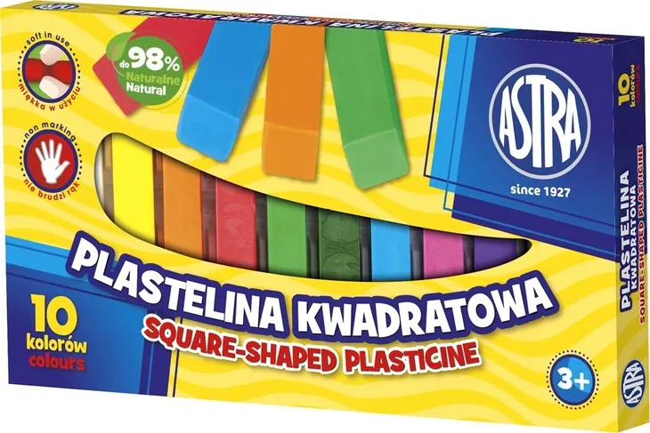 Plastelina kwadratowa 10 kolorów Astra