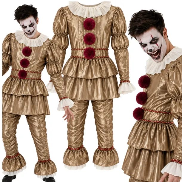 STRÓJ KLAUNA PAJACYKA PRZEBRANIE STRASZNY KLAUN NA HALLOWEEN COSPLAY L XL